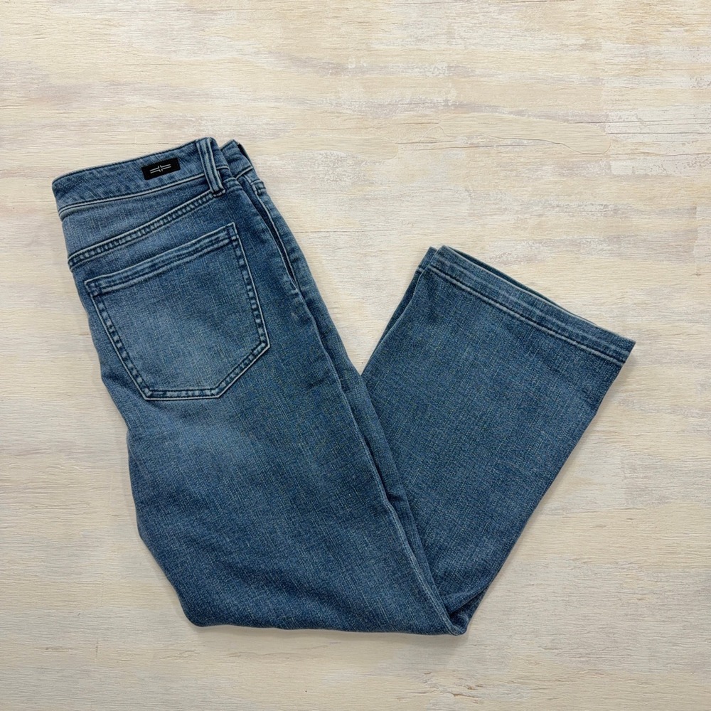 Liverpool Los Angeles Jeans Hannah Crop Flare Front Patch Pockets Blue Women 8